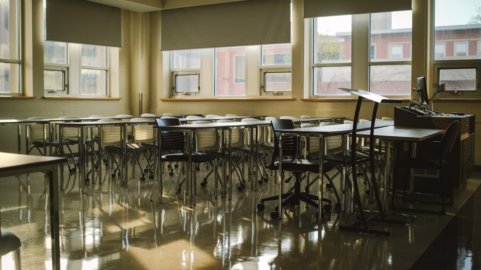 Empty classroom ready for new school year