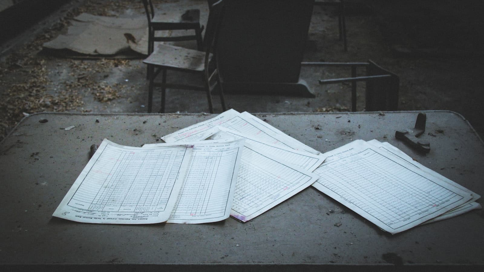 Stack of graded final exams