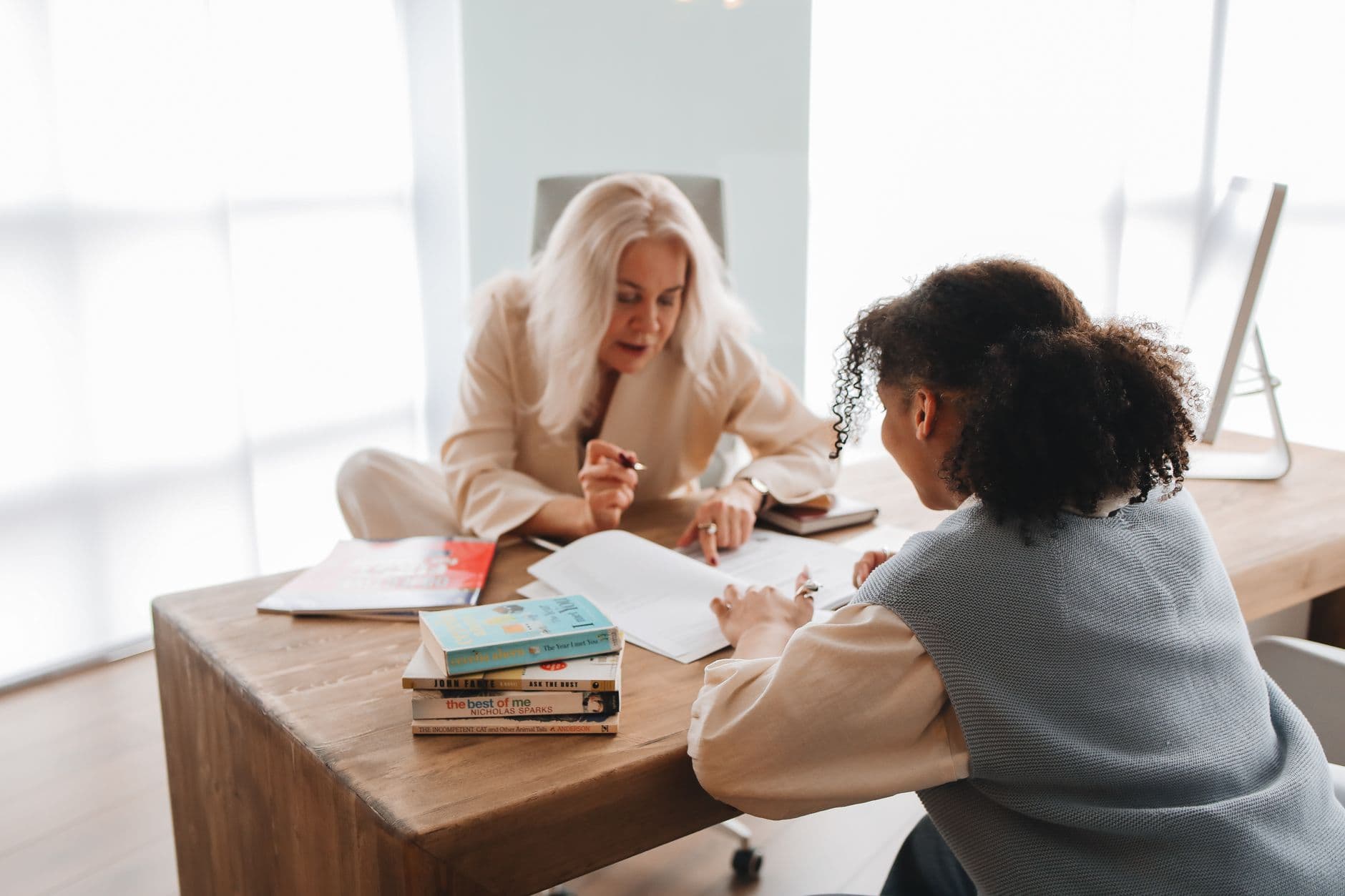Tutor working with a student